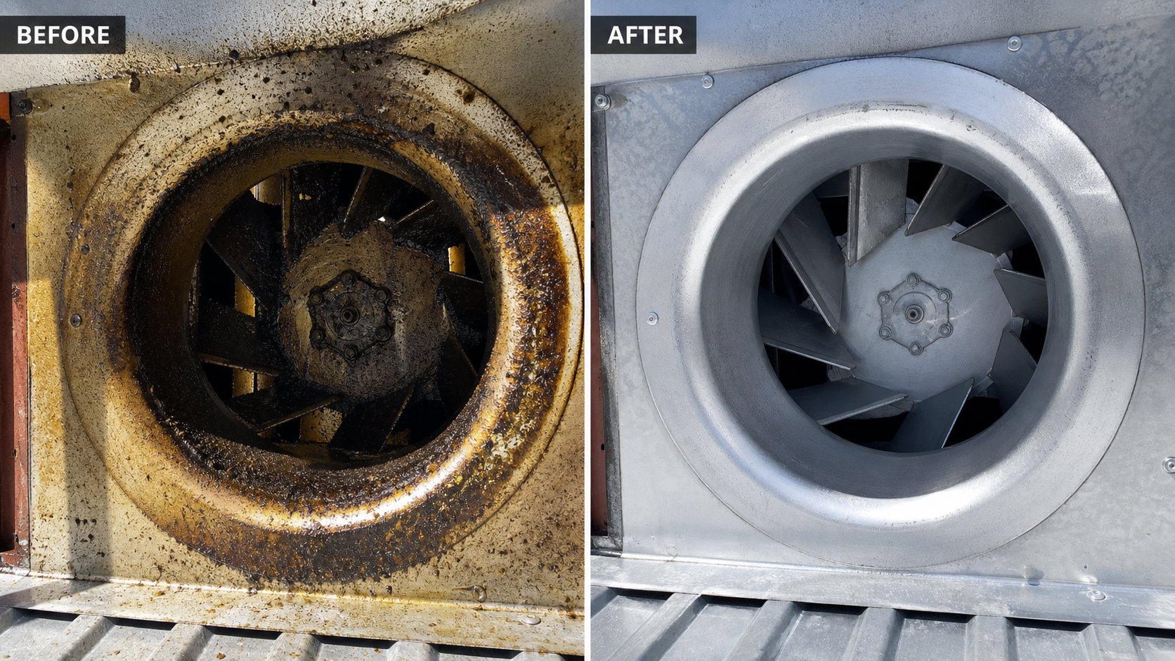 Commercial hood cleaning result
